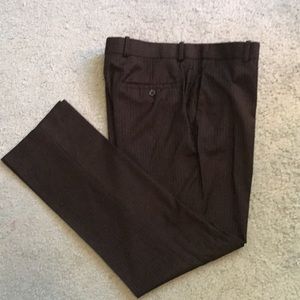Black Perry Ellis Portfolio Pinstripe Dress Pants Sz 32x30 Slim Fit